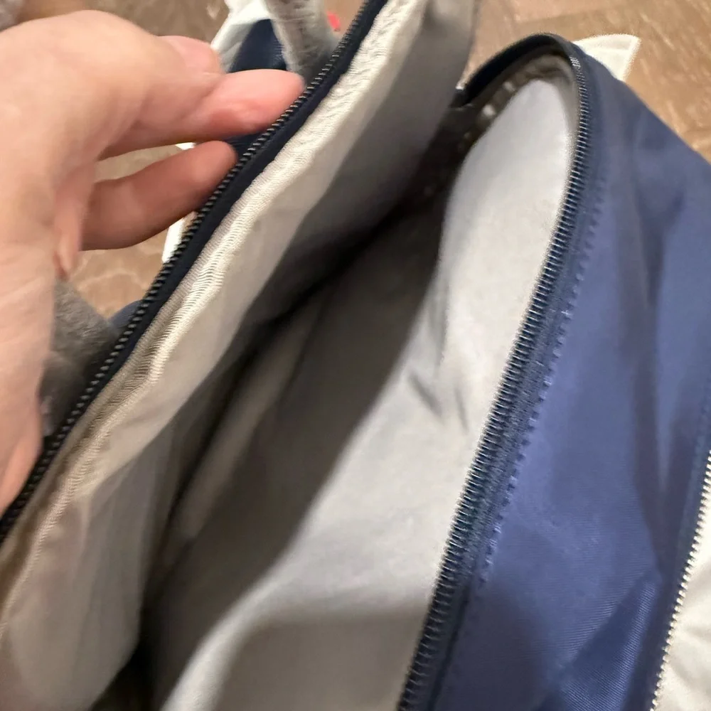 Tumi Baxley Navy Backpack with Silver Hardware Bottom compartment F 15” laptop